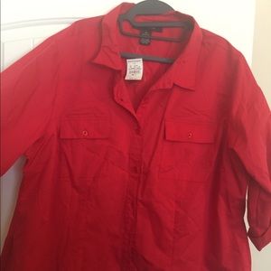 Red button down blouse, never worn!